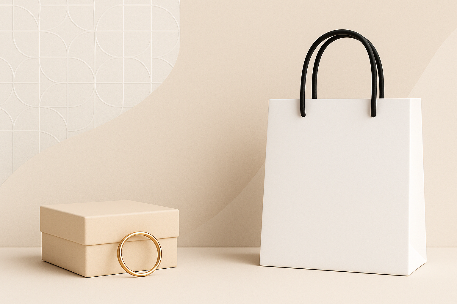 Clean shopping bag scene without text